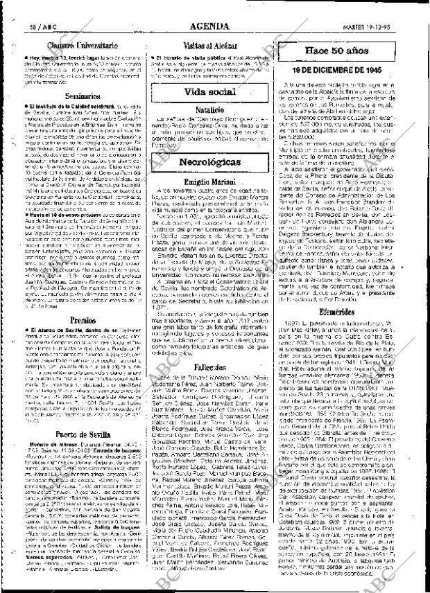 ABC SEVILLA 19-12-1995 página 58