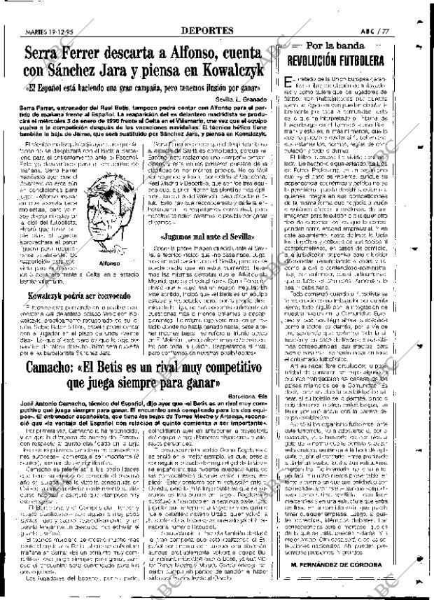 ABC SEVILLA 19-12-1995 página 77