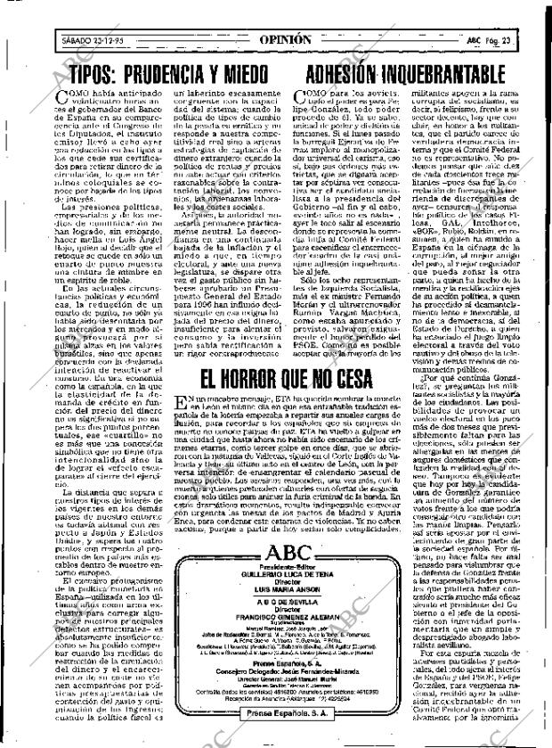 ABC SEVILLA 23-12-1995 página 23