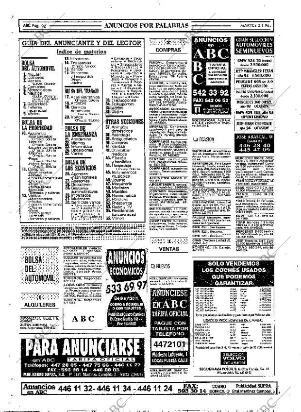 ABC MADRID 02-01-1996 página 92