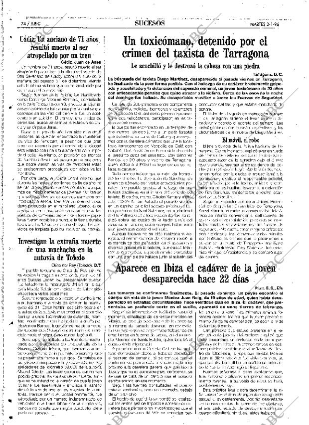 ABC SEVILLA 02-01-1996 página 74