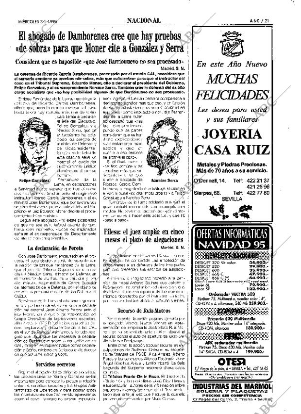 ABC SEVILLA 03-01-1996 página 21