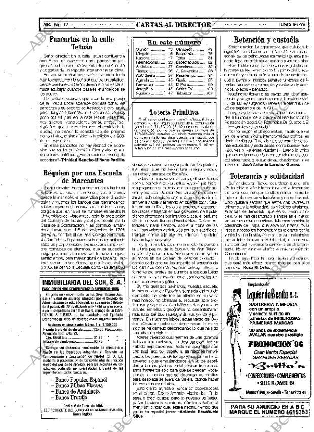 ABC SEVILLA 08-01-1996 página 12