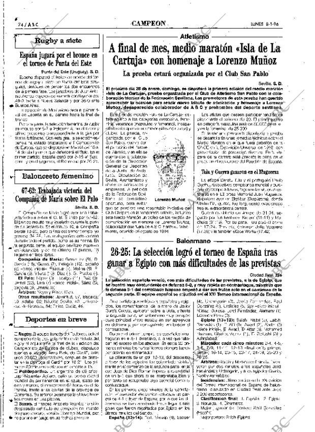 ABC SEVILLA 08-01-1996 página 74