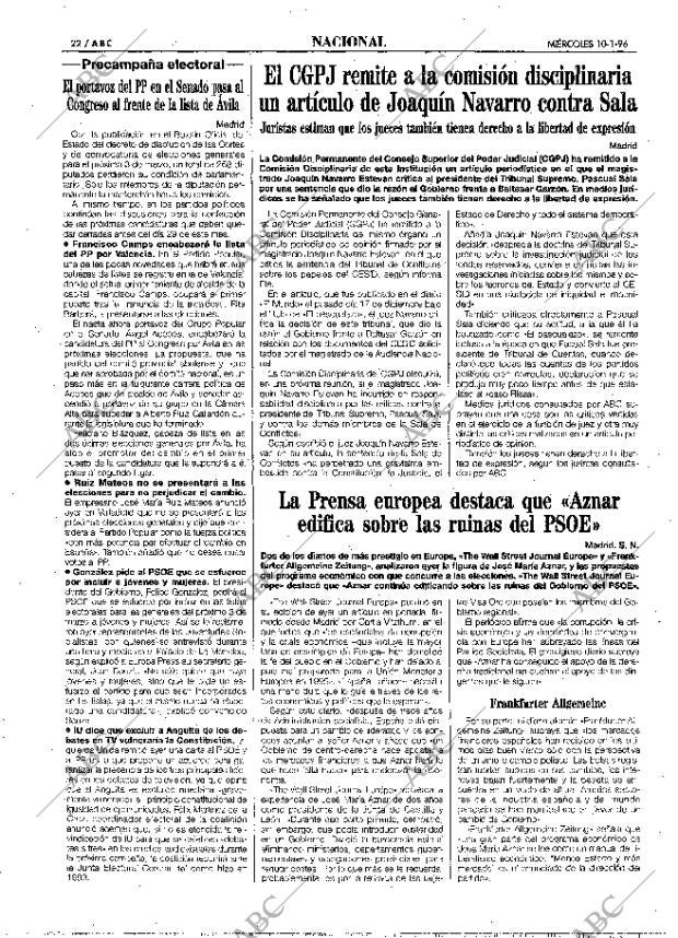 ABC MADRID 10-01-1996 página 22