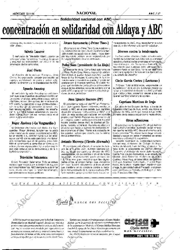 ABC MADRID 10-01-1996 página 27