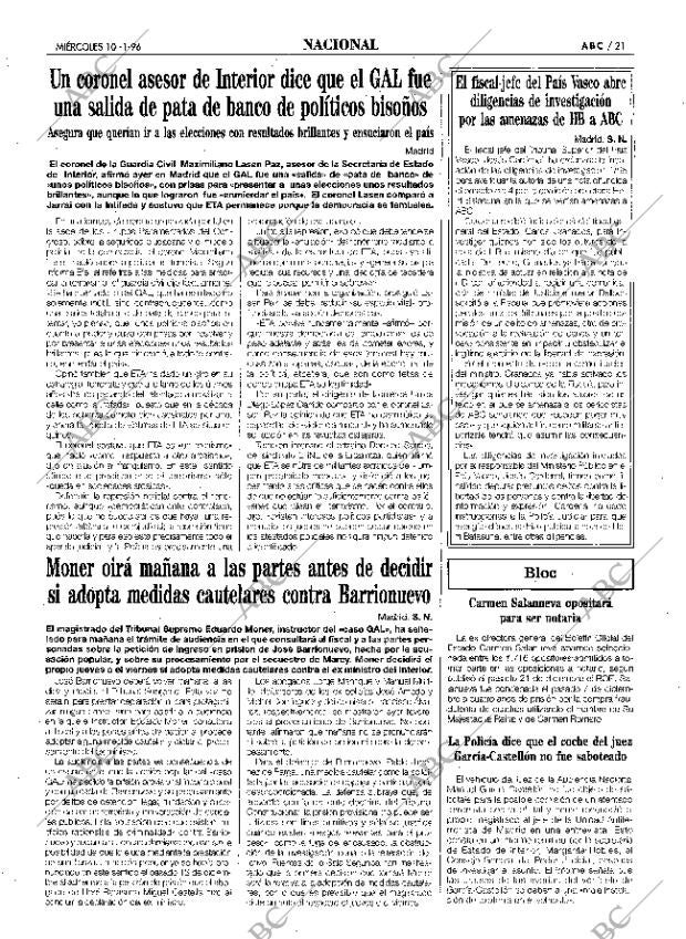 ABC SEVILLA 10-01-1996 página 21