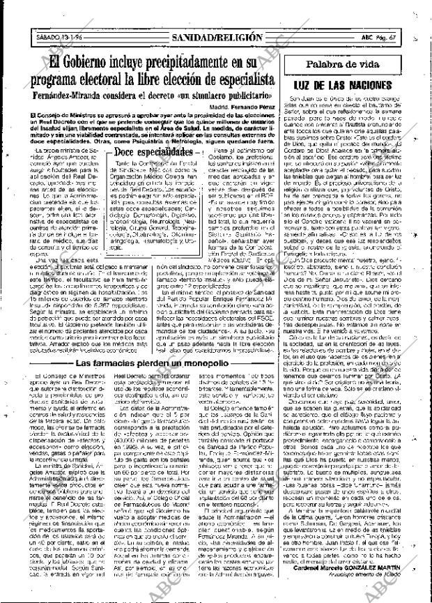 ABC MADRID 13-01-1996 página 67