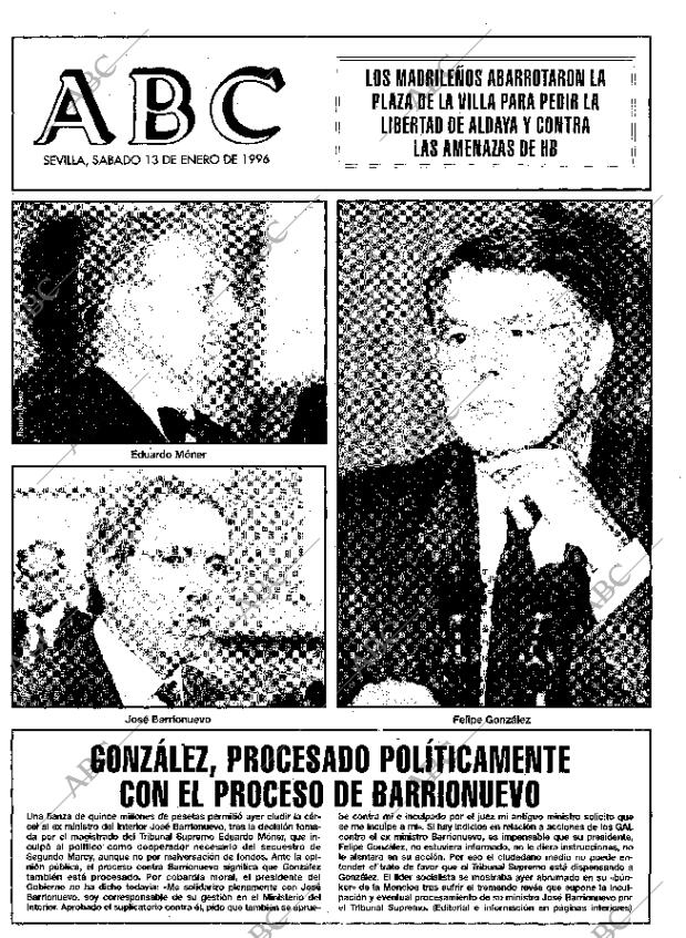 ABC SEVILLA 13-01-1996 página 1