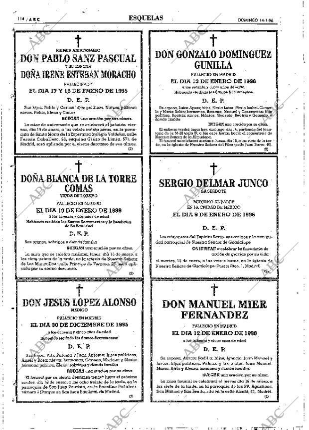 ABC MADRID 14-01-1996 página 114