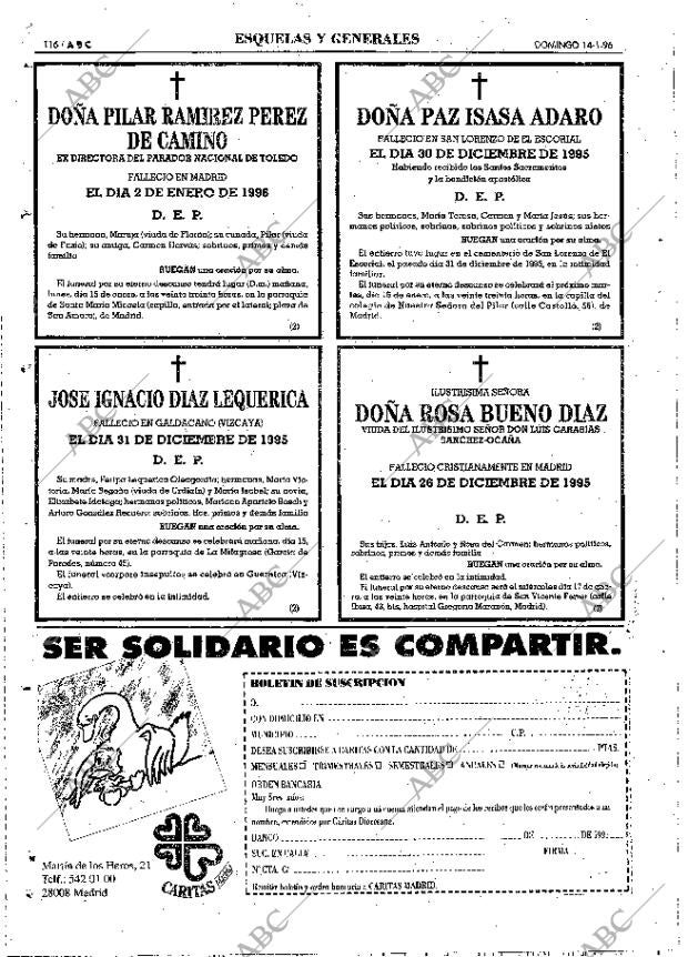 ABC MADRID 14-01-1996 página 116