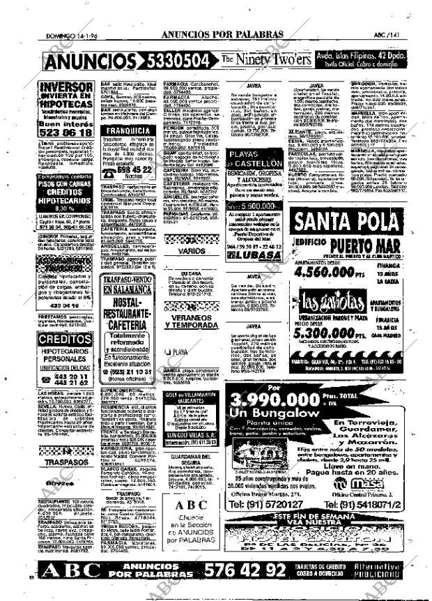 ABC MADRID 14-01-1996 página 141