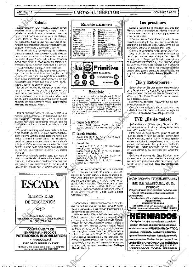 ABC MADRID 14-01-1996 página 18