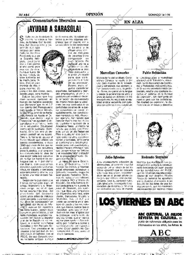 ABC MADRID 14-01-1996 página 20