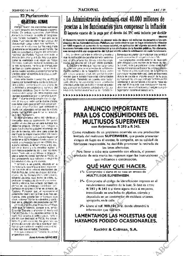 ABC MADRID 14-01-1996 página 29