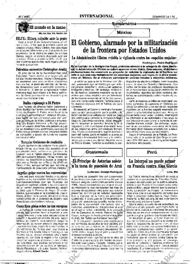 ABC MADRID 14-01-1996 página 40