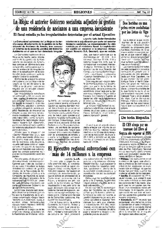 ABC MADRID 14-01-1996 página 65