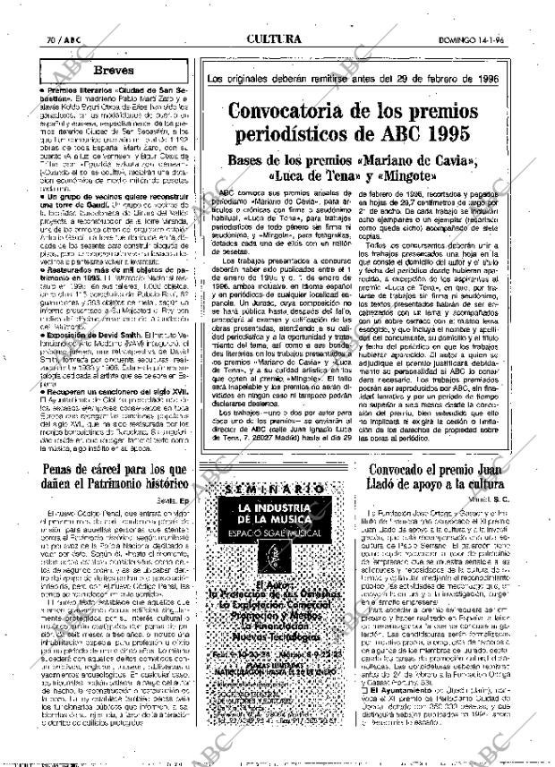 ABC MADRID 14-01-1996 página 70
