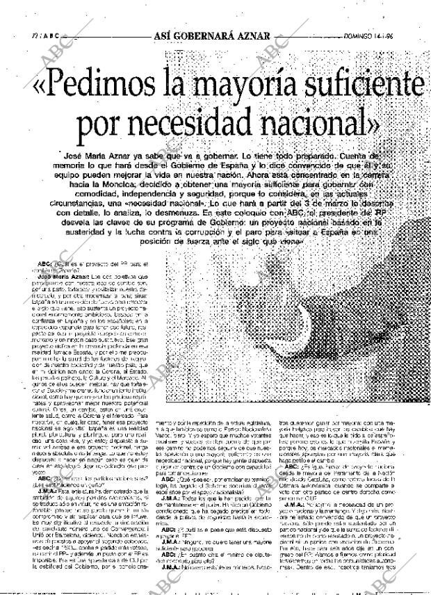 ABC MADRID 14-01-1996 página 72