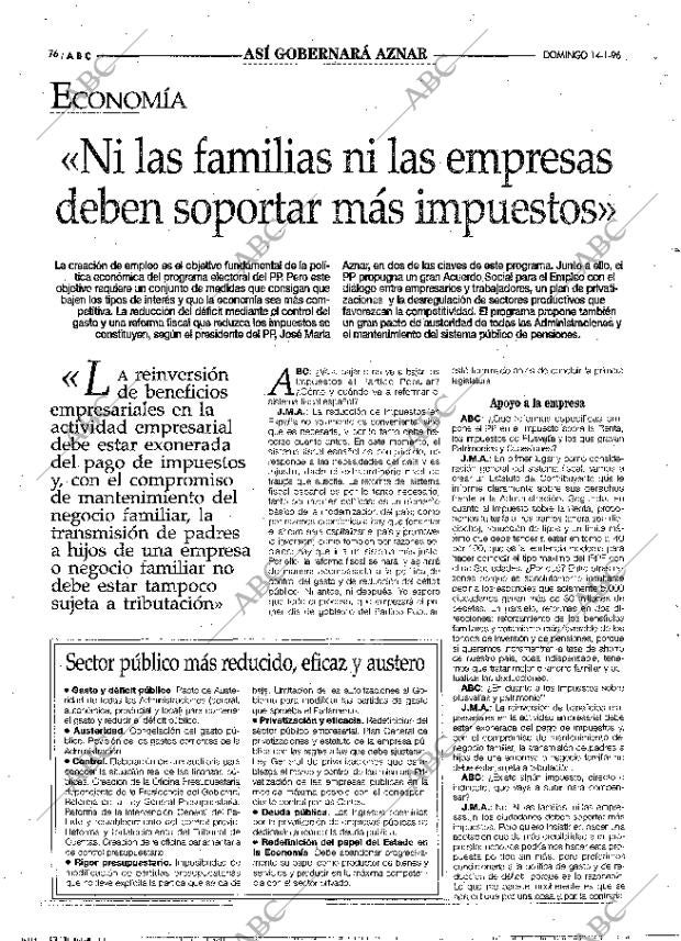 ABC MADRID 14-01-1996 página 76