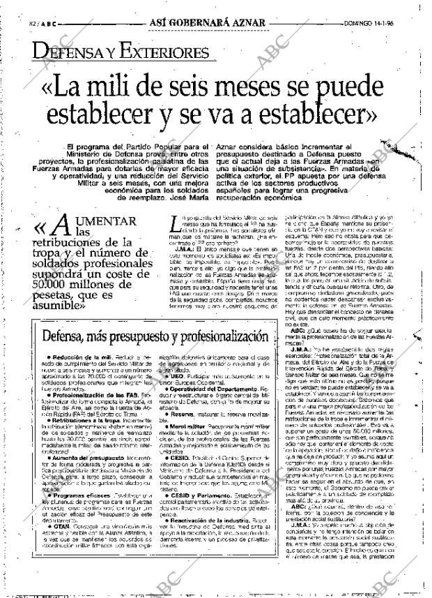 ABC MADRID 14-01-1996 página 82