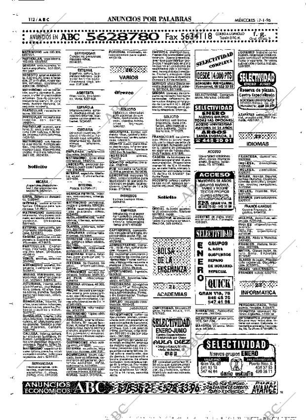 ABC MADRID 17-01-1996 página 112