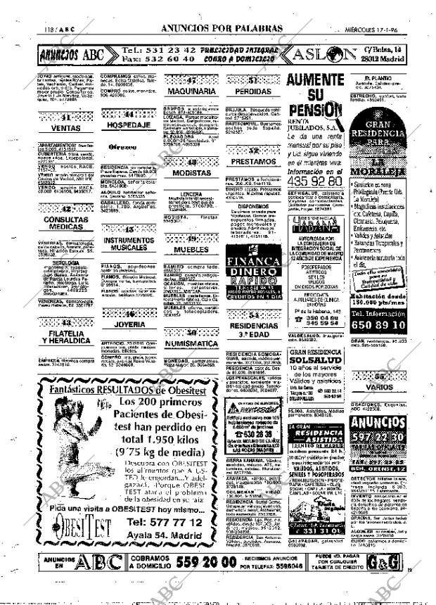 ABC MADRID 17-01-1996 página 118