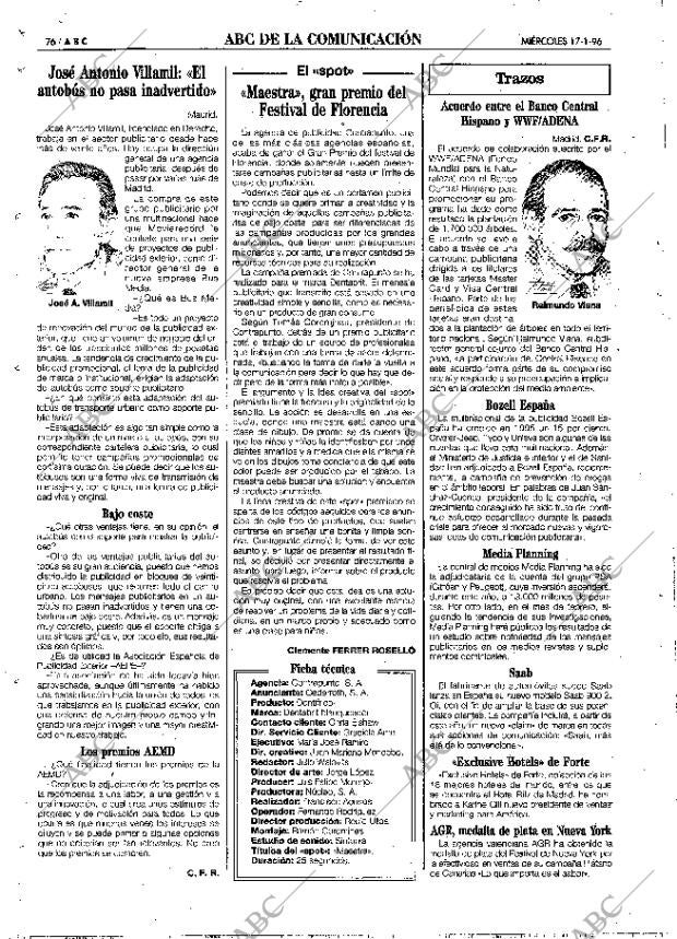 ABC MADRID 17-01-1996 página 76