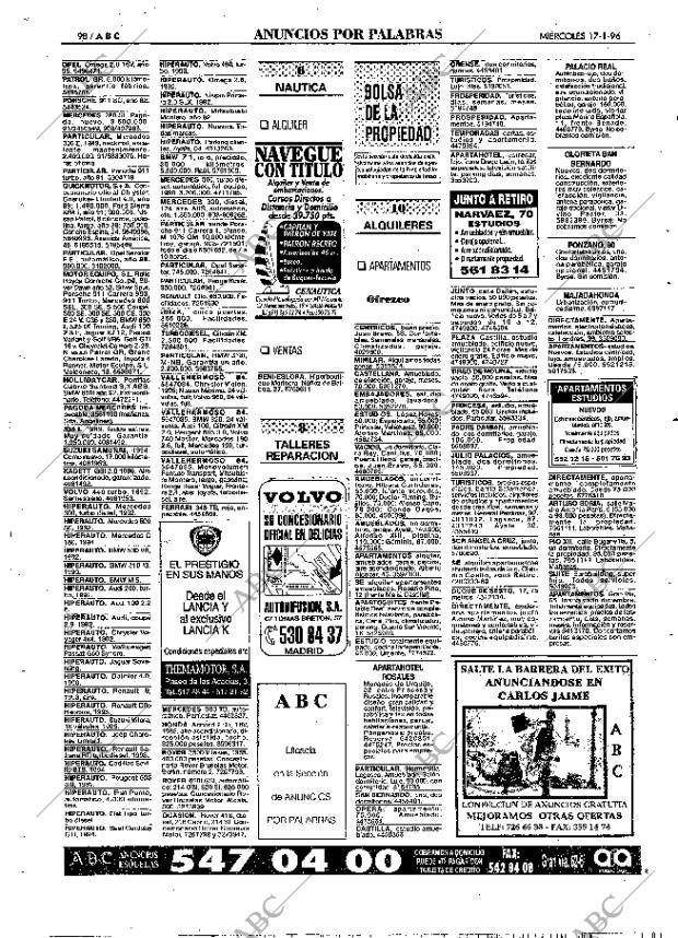 ABC MADRID 17-01-1996 página 98