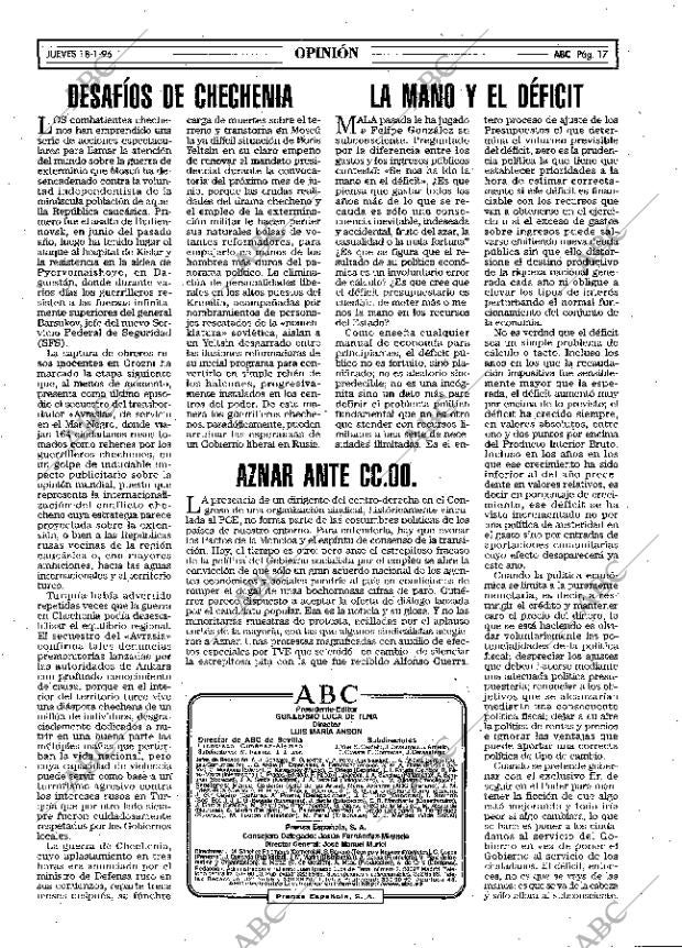 ABC MADRID 18-01-1996 página 17