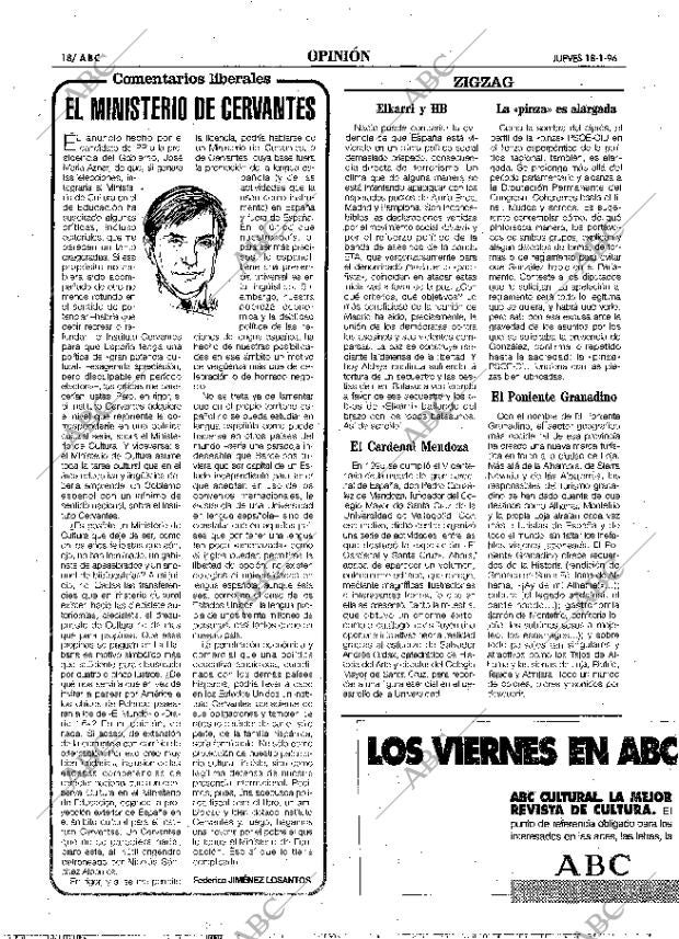 ABC MADRID 18-01-1996 página 18