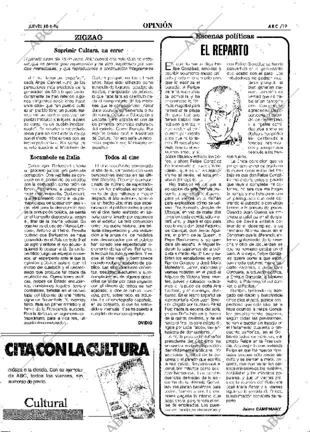 ABC MADRID 18-01-1996 página 19