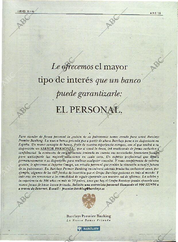 ABC MADRID 18-01-1996 página 33