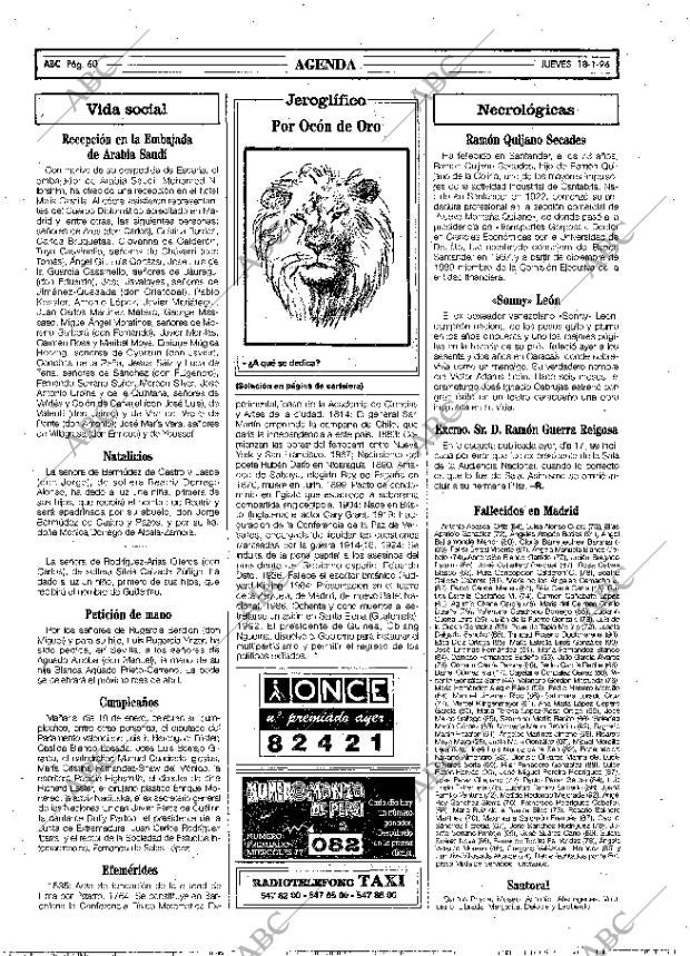 ABC MADRID 18-01-1996 página 60
