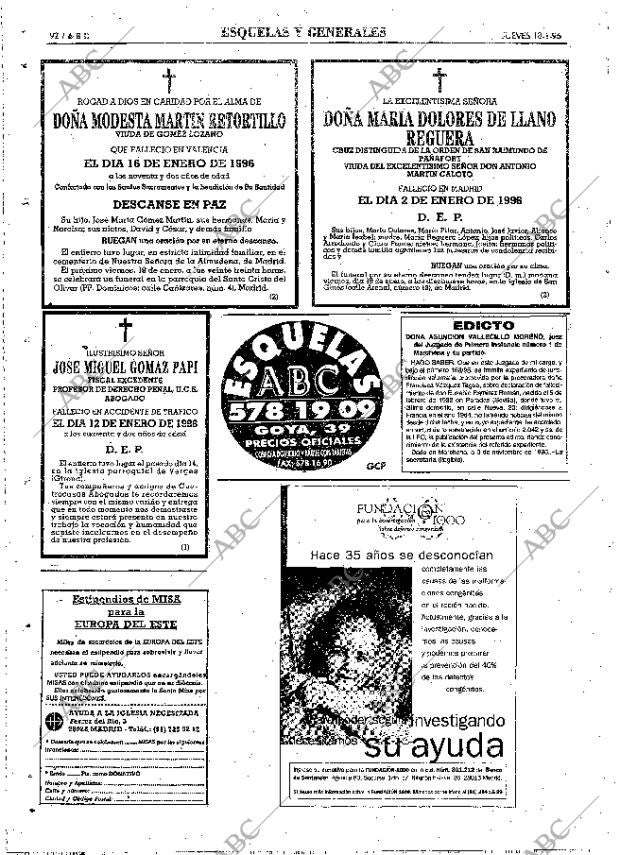 ABC MADRID 18-01-1996 página 92