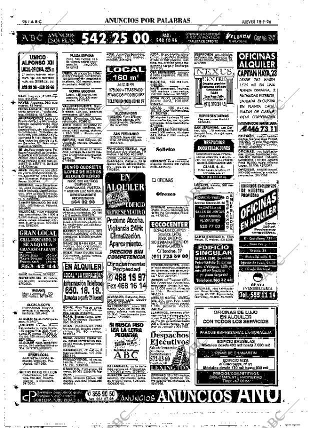ABC MADRID 18-01-1996 página 96
