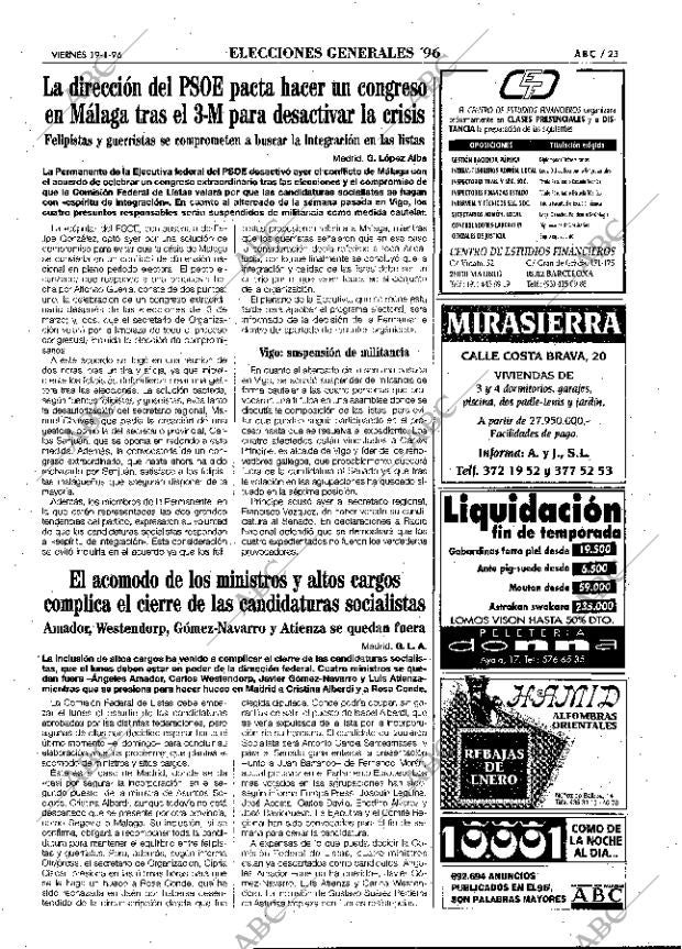 ABC MADRID 19-01-1996 página 23