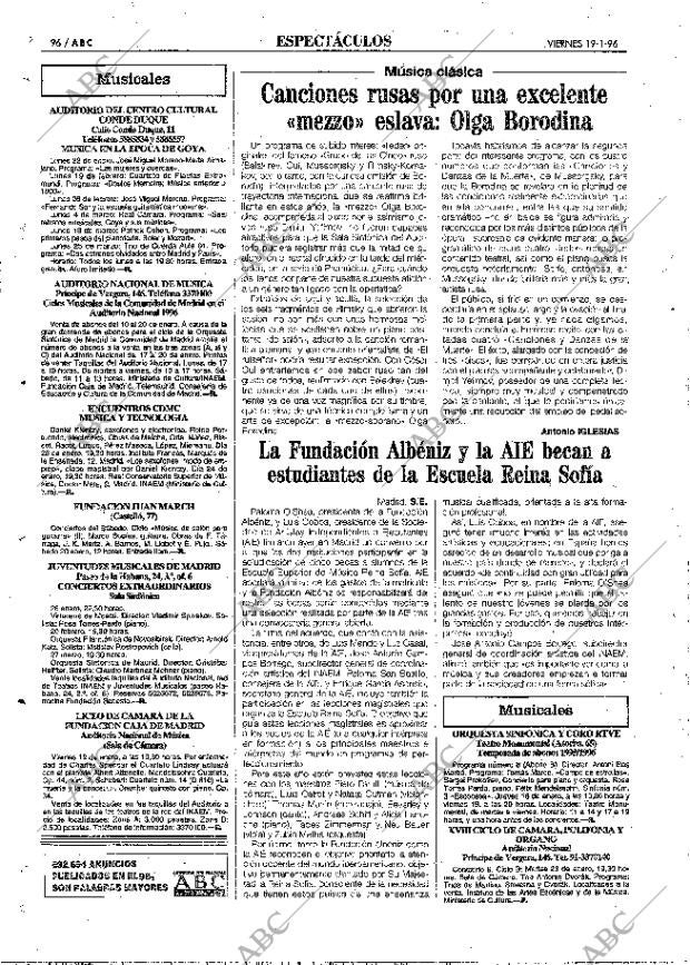 ABC MADRID 19-01-1996 página 96