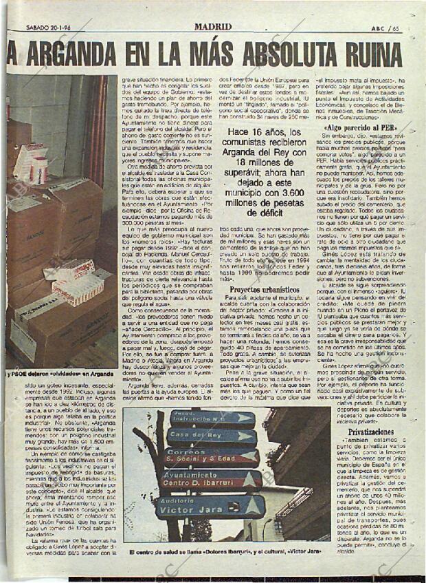 ABC MADRID 20-01-1996 página 65