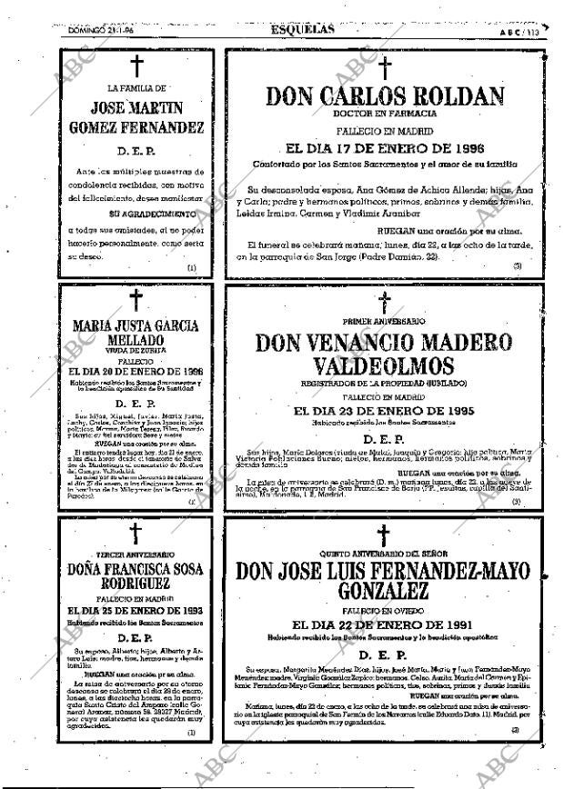 ABC MADRID 21-01-1996 página 113