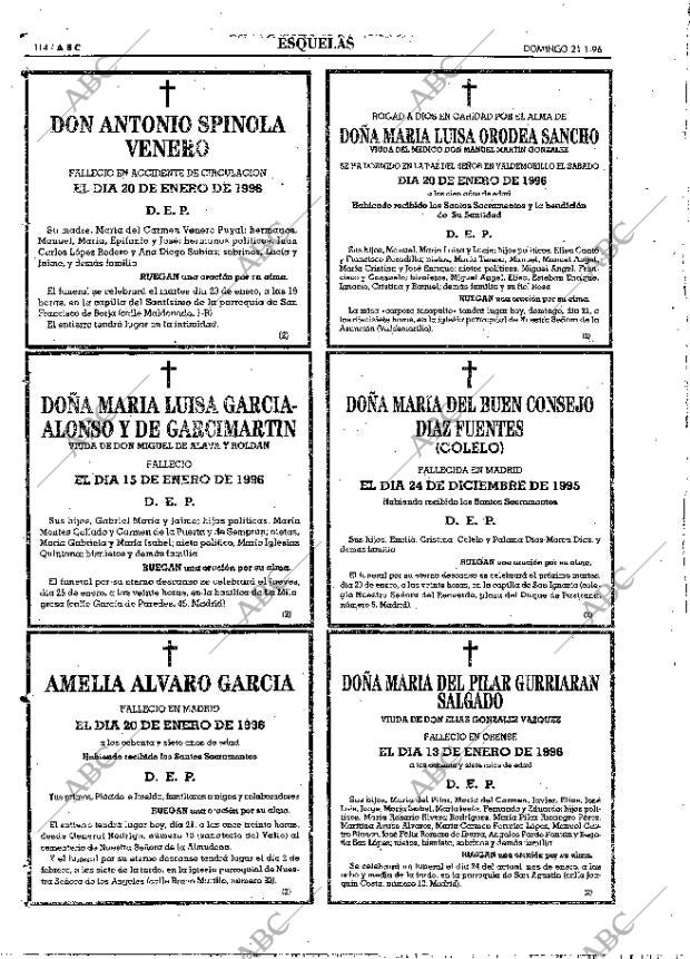 ABC MADRID 21-01-1996 página 114