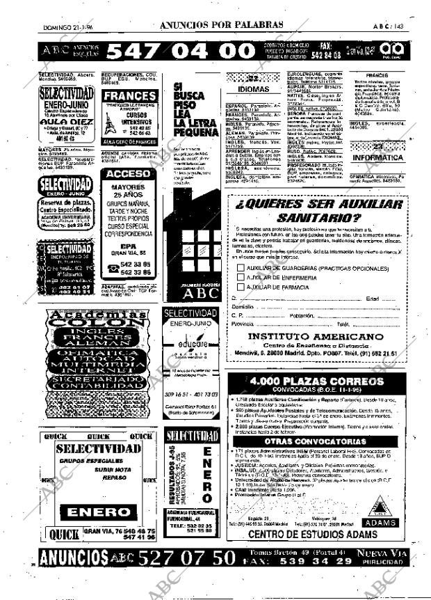 ABC MADRID 21-01-1996 página 143