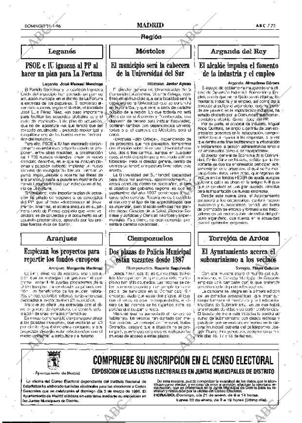 ABC MADRID 21-01-1996 página 73
