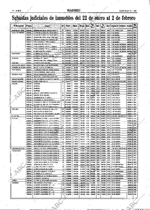 ABC MADRID 21-01-1996 página 74