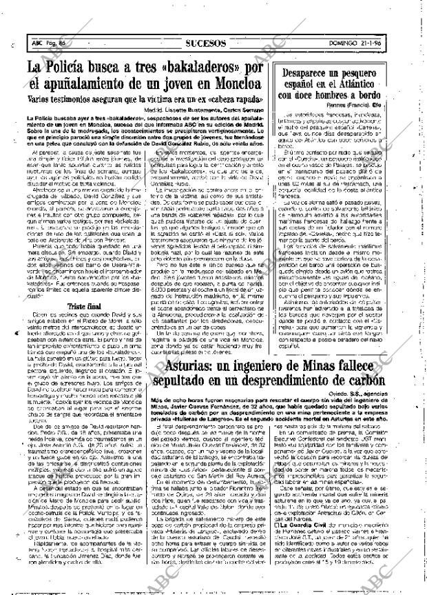 ABC MADRID 21-01-1996 página 86