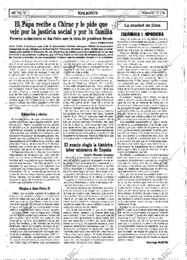 ABC MADRID 21-01-1996 página 92