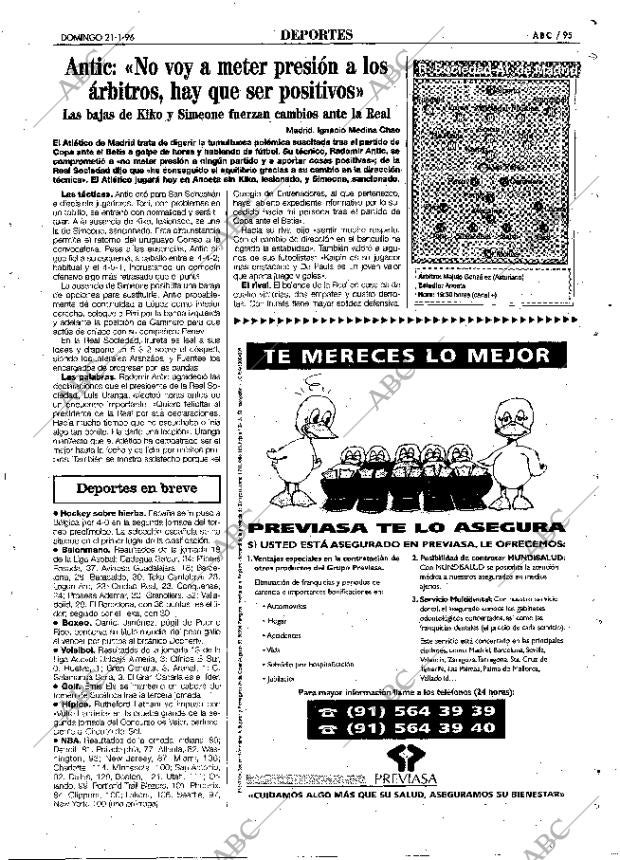 ABC MADRID 21-01-1996 página 95