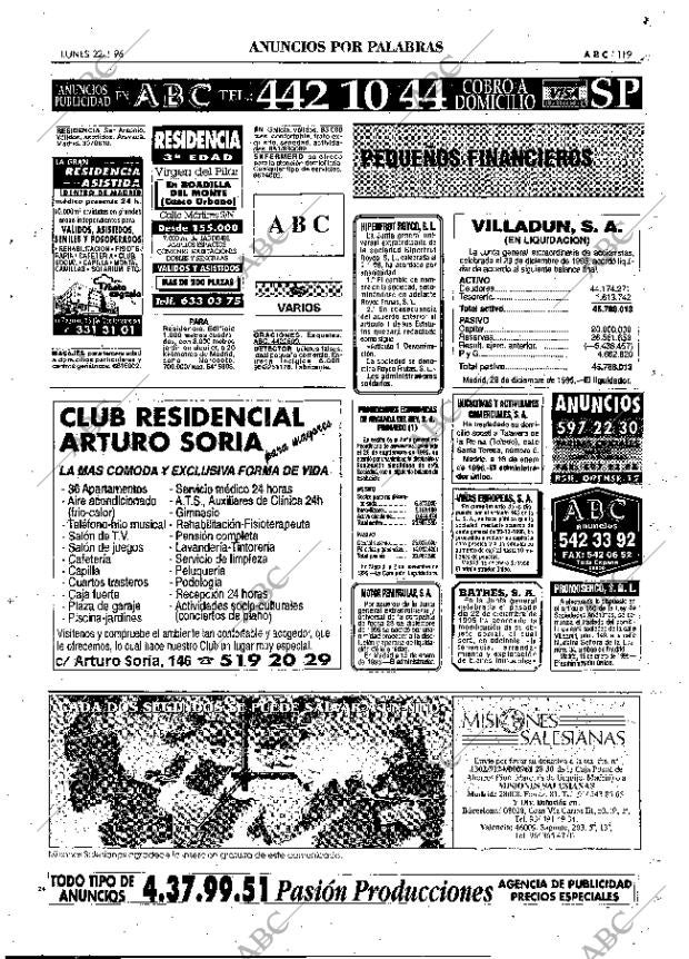 ABC MADRID 22-01-1996 página 119