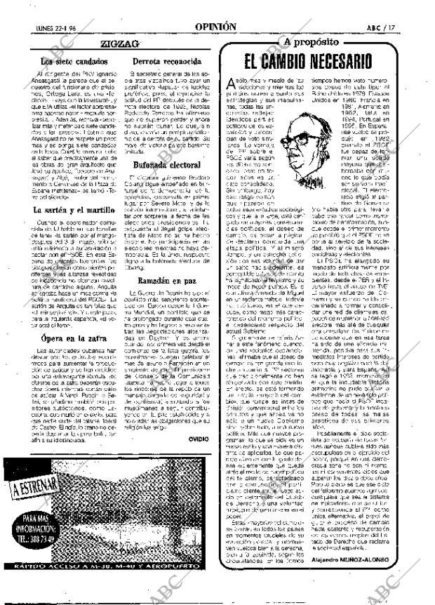 ABC MADRID 22-01-1996 página 17