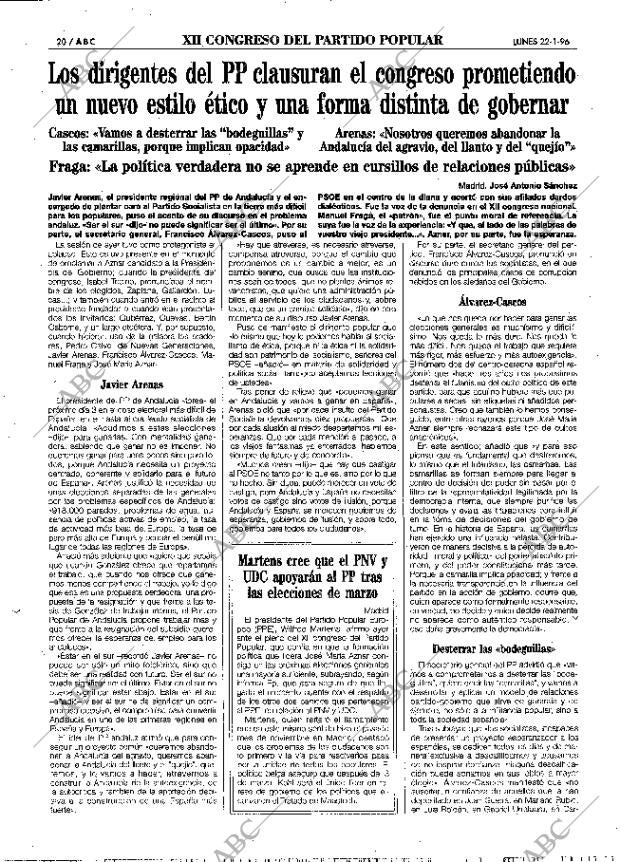 ABC MADRID 22-01-1996 página 20